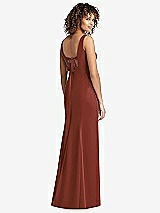 Front View Thumbnail - Auburn Moon Sleeveless Tie Back Chiffon Trumpet Gown