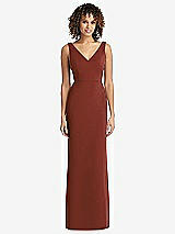 Rear View Thumbnail - Auburn Moon Sleeveless Tie Back Chiffon Trumpet Gown