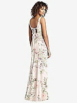 Front View Thumbnail - Blush Garden Sleeveless Tie Back Chiffon Trumpet Gown