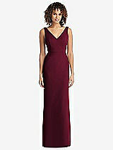 Rear View Thumbnail - Cabernet Sleeveless Tie Back Chiffon Trumpet Gown