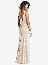 Front View Thumbnail - Coquette Floral Print Sleeveless Tie Back Chiffon Trumpet Gown