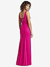 Front View Thumbnail - Think Pink Sleeveless Tie Back Chiffon Trumpet Gown