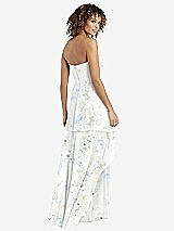 Rear View Thumbnail - Bleu Garden Strapless Chiffon Dress with Skirt Overlay