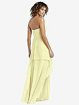 Rear View Thumbnail - Butter Yellow Strapless Chiffon Dress with Skirt Overlay