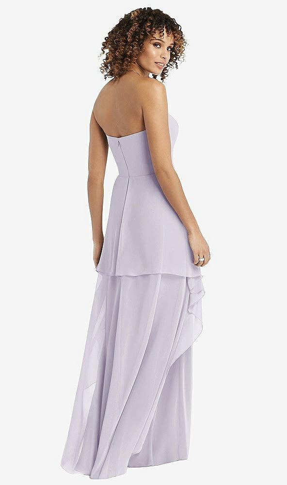 Back View - Moondance Strapless Chiffon Dress with Skirt Overlay