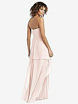 Rear View Thumbnail - Blush Strapless Chiffon Dress with Skirt Overlay