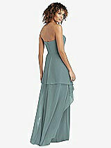 Rear View Thumbnail - Icelandic Strapless Chiffon Dress with Skirt Overlay