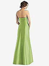 Rear View Thumbnail - Mojito Strapless Satin Trumpet Gown with Front Slit