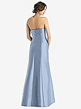 Rear View Thumbnail - Cloudy Strapless Satin Trumpet Gown with Front Slit