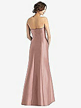 Rear View Thumbnail - Neu Nude Strapless Satin Trumpet Gown with Front Slit