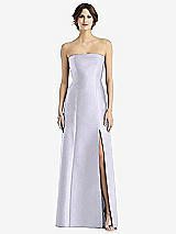 Front View Thumbnail - Silver Dove Strapless Satin Trumpet Gown with Front Slit