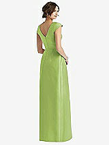 Rear View Thumbnail - Mojito Cap Sleeve Pleated Skirt Dress with Pockets