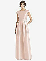 Front View Thumbnail - Cameo Cap Sleeve Pleated Skirt Dress with Pockets