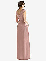 Rear View Thumbnail - Neu Nude Cap Sleeve Pleated Skirt Dress with Pockets