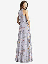 Rear View Thumbnail - Butterfly Botanica Silver Dove Sleeveless Halter Chiffon Maxi Dress