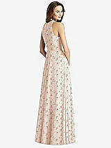 Rear View Thumbnail - Coquette Floral Print Sleeveless Halter Chiffon Maxi Dress