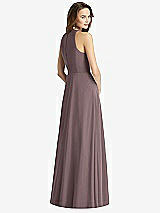 Rear View Thumbnail - French Truffle Sleeveless Halter Chiffon Maxi Dress