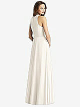 Rear View Thumbnail - Ivory Sleeveless Halter Chiffon Maxi Dress