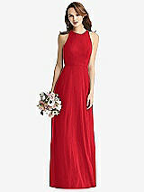 Front View Thumbnail - Parisian Red Sleeveless Halter Chiffon Maxi Dress