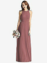 Front View Thumbnail - Rosewood Sleeveless Halter Chiffon Maxi Dress