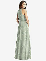 Rear View Thumbnail - Vintage Primrose Sage Sleeveless Halter Chiffon Maxi Dress