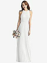 Front View Thumbnail - White Sleeveless Halter Chiffon Maxi Dress