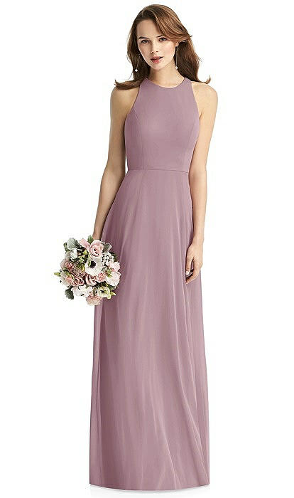 Thread Emily top Sleeveless Halter Chiffon Maxi Dress Dusty Rose Size 4 Women's NWT