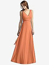 Front View Thumbnail - Sweet Melon Sleeveless V-Neck Chiffon Wrap Dress