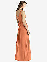 Rear View Thumbnail - Sweet Melon Sleeveless V-Neck Chiffon Wrap Dress