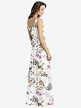 Rear View Thumbnail - Butterfly Botanica Ivory Sleeveless V-Neck Chiffon Wrap Dress