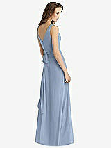 Rear View Thumbnail - Cloudy Sleeveless V-Neck Chiffon Wrap Dress