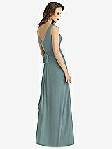 Rear View Thumbnail - Icelandic Sleeveless V-Neck Chiffon Wrap Dress