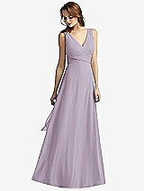 Front View Thumbnail - Lilac Haze Sleeveless V-Neck Chiffon Wrap Dress