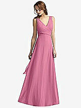 Pink chiffon wrap dress best sale