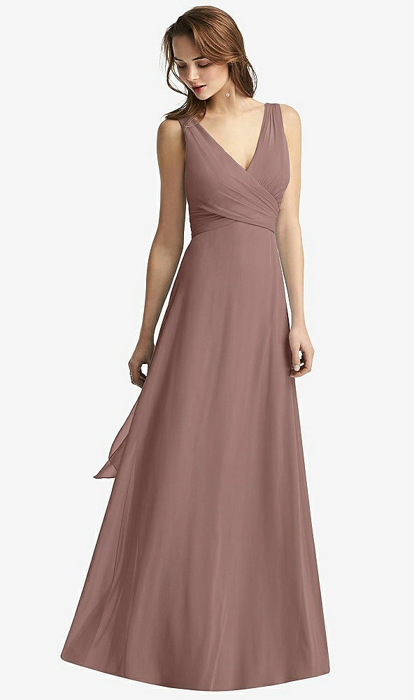 Front View - Sienna Sleeveless V-Neck Chiffon Wrap Dress