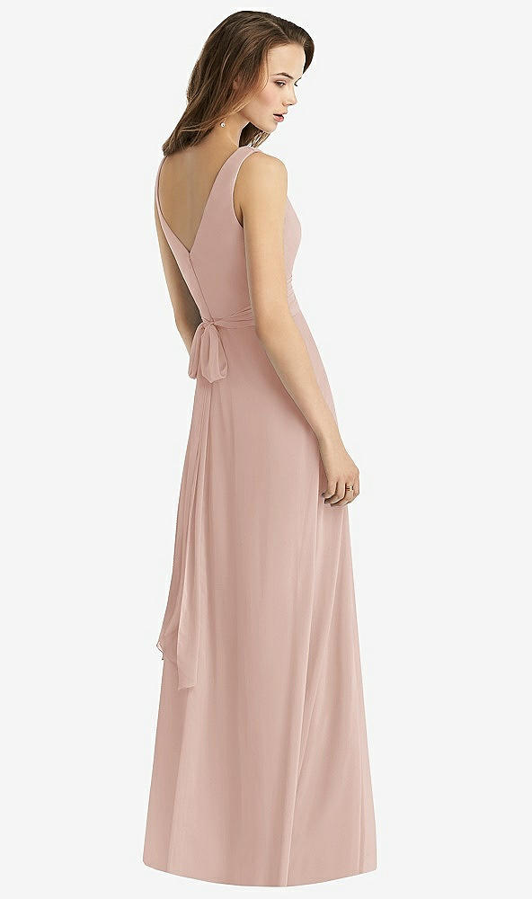 Back View - Toasted Sugar Sleeveless V-Neck Chiffon Wrap Dress