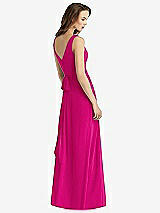 Rear View Thumbnail - Think Pink Sleeveless V-Neck Chiffon Wrap Dress