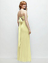 Alt View 1 Thumbnail - Butter Yellow Tie-Back Cutout Trumpet Gown with Front Slit