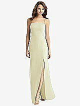 Alt View 2 Thumbnail - Butter Yellow Tie-Back Cutout Trumpet Gown with Front Slit