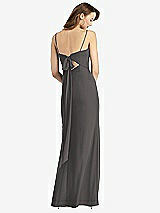 Alt View 3 Thumbnail - Caviar Gray Tie-Back Cutout Trumpet Gown with Front Slit