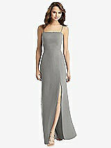 Alt View 2 Thumbnail - Chelsea Gray Tie-Back Cutout Trumpet Gown with Front Slit