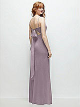 Alt View 1 Thumbnail - Lilac Dusk Tie-Back Cutout Trumpet Gown with Front Slit