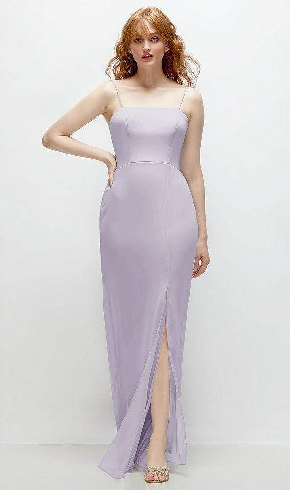 Front View - Moondance Tie-Back Cutout Trumpet Gown with Front Slit