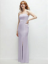 Rear View Thumbnail - Moondance Tie-Back Cutout Trumpet Gown with Front Slit