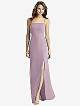 Alt View 2 Thumbnail - Suede Rose Tie-Back Cutout Trumpet Gown with Front Slit