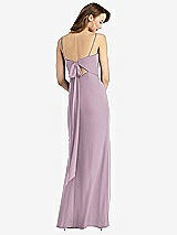 Alt View 3 Thumbnail - Suede Rose Tie-Back Cutout Trumpet Gown with Front Slit