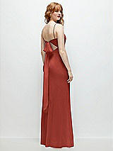 Alt View 1 Thumbnail - Amber Sunset Tie-Back Cutout Trumpet Gown with Front Slit