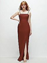 Front View Thumbnail - Auburn Moon Tie-Back Cutout Trumpet Gown with Front Slit