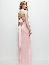 Alt View 1 Thumbnail - Ballet Pink Tie-Back Cutout Trumpet Gown with Front Slit