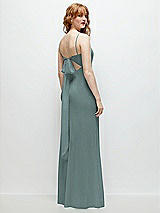 Alt View 1 Thumbnail - Icelandic Tie-Back Cutout Trumpet Gown with Front Slit